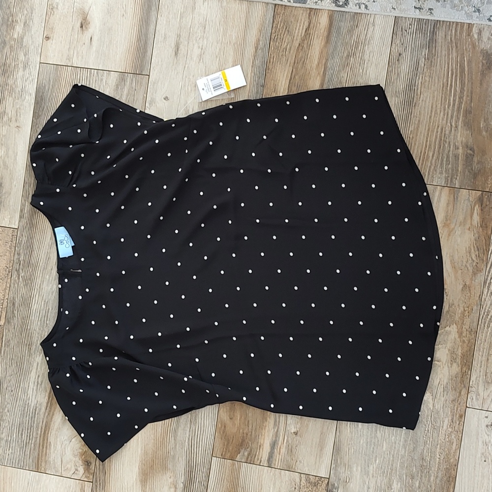 Cece Black shirt with polkadots